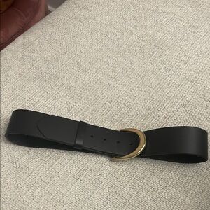 Frame denim Black Belt with Gold Buckle